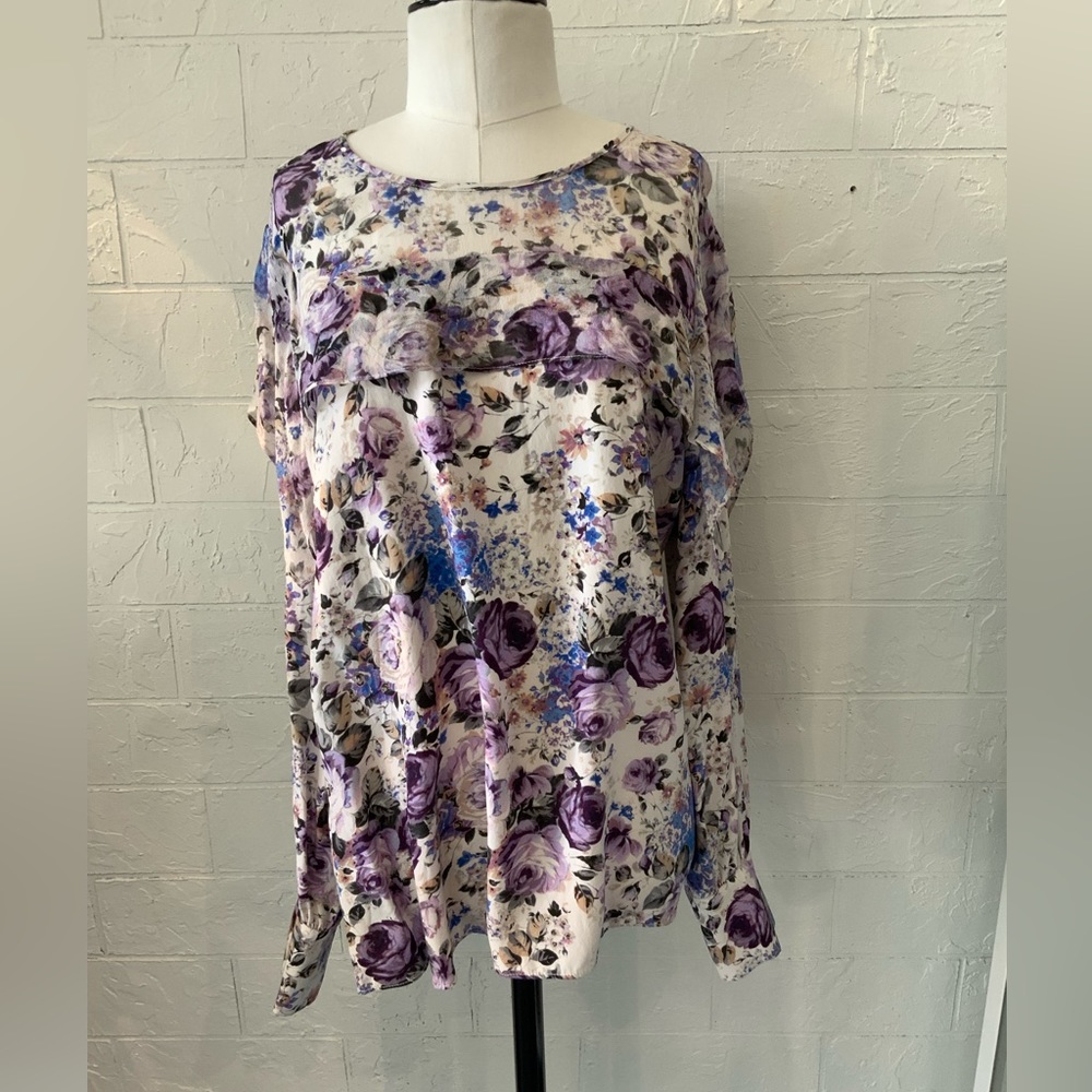 PARKER floral silk blouse